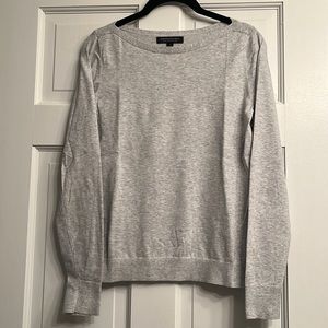 Banana Republic light gray stretch cotton long sleeve lightweight sweater-S